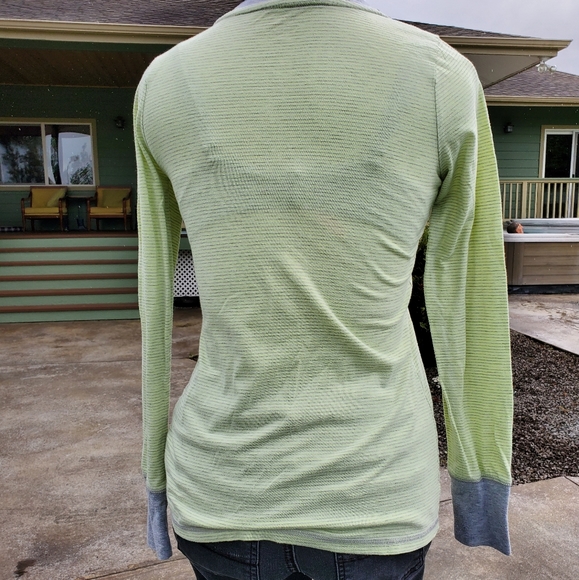 Mossimo striped long sleeve shirt sz M, gray/green - Picture 3 of 16